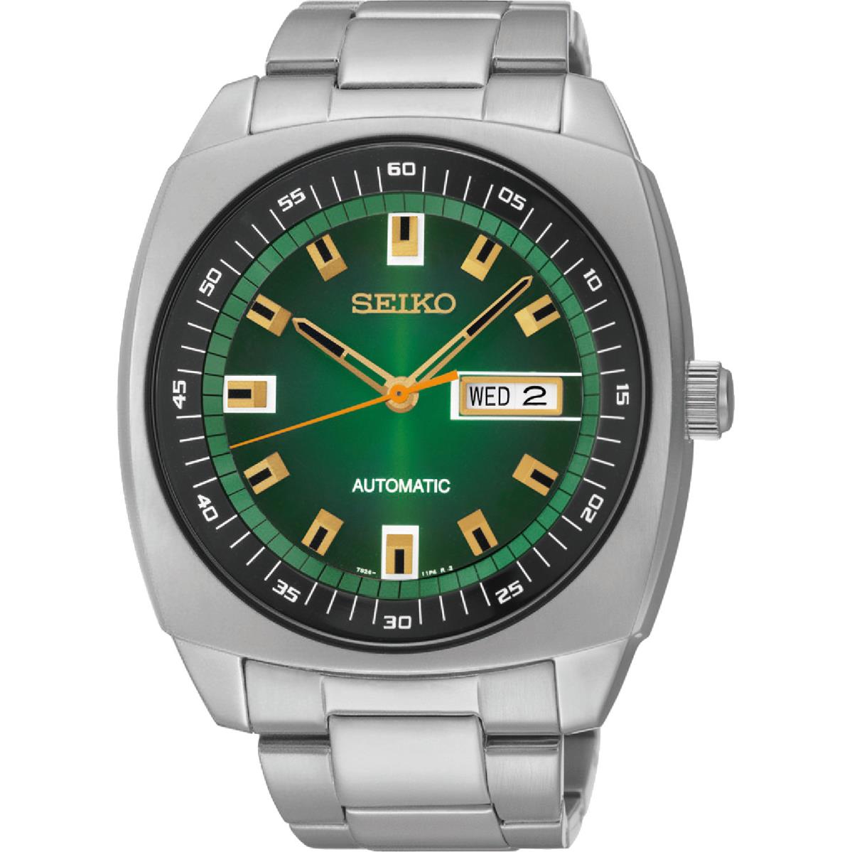 Seiko Men`s Recraft Green Dial Stainless Steel Automatic Watch SNKM97