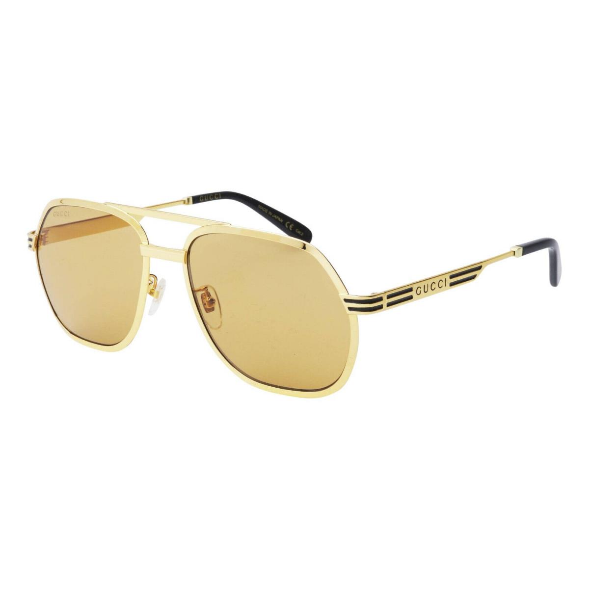 Gucci Sunglasses GG0981S 003 Gold Pilot Frames Gold Gradient Lens 60MM