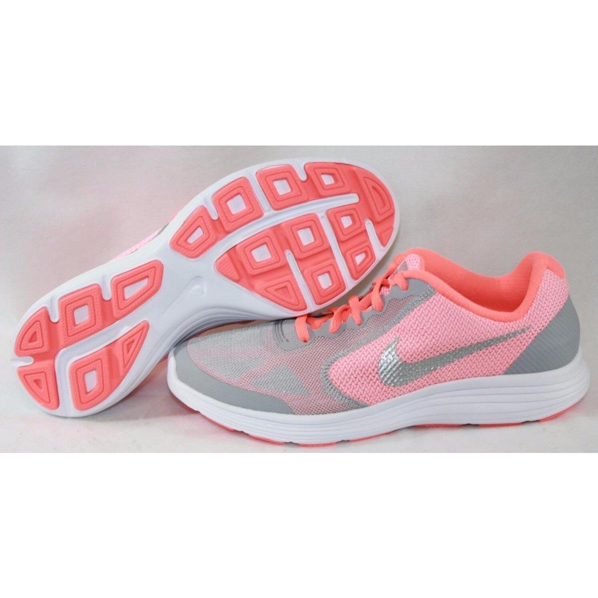 Girls Kids Youth Nike Revolution 3 819416 800 Silver Coral Sneakers Shoes SporTipTop