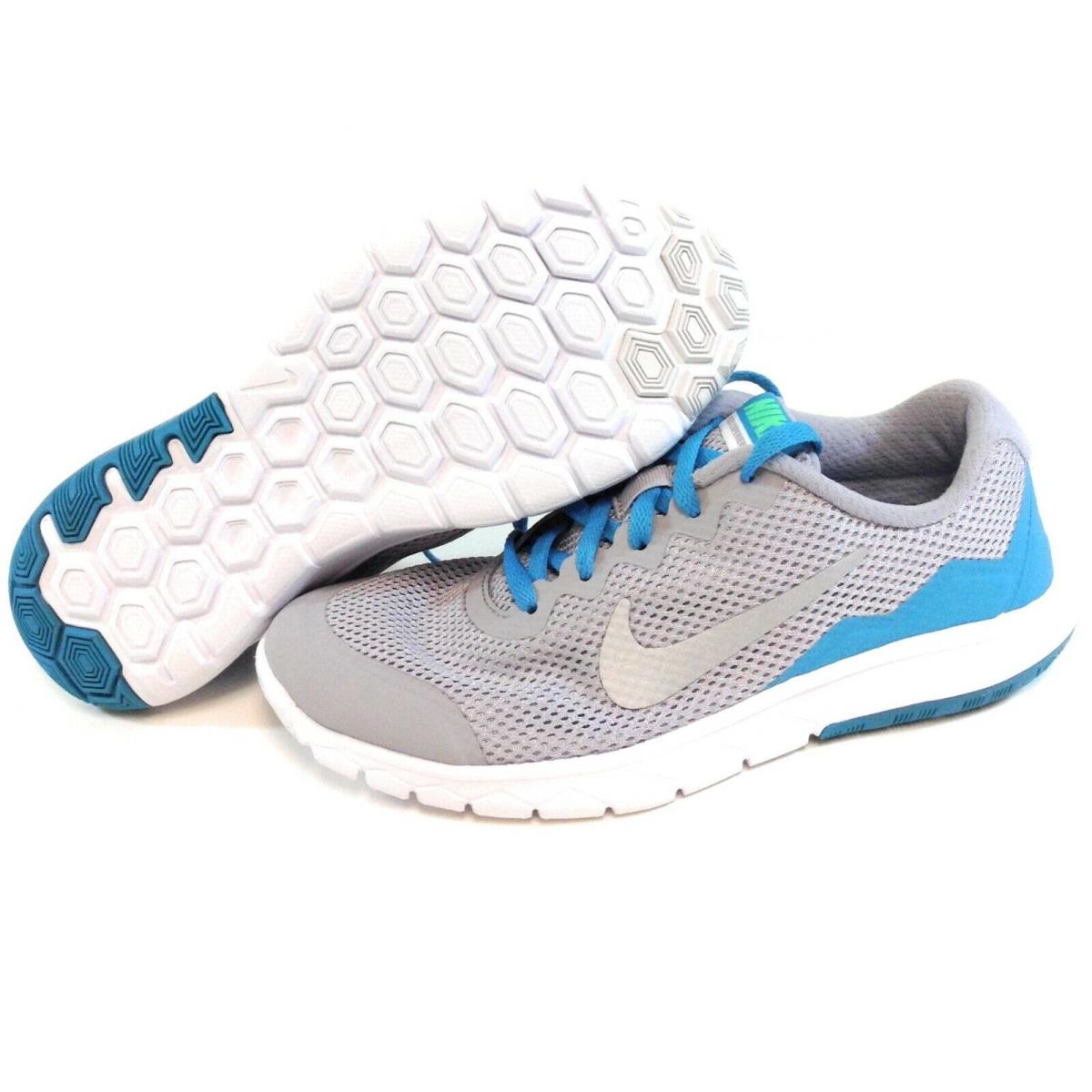Girls Kids Youth Nike Flex Experience 4 749818 004 Grey Blue Sneakers Shoes - Grey