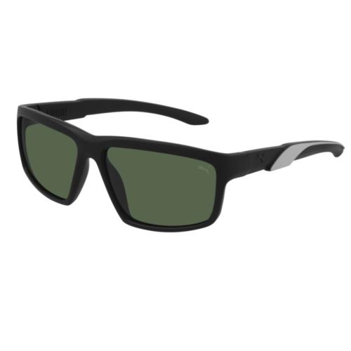 Puma sunglasses  - Black Frame, Polarized Solid Green Lens