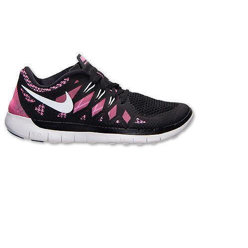 Nike Free Run 5 GS Shoes 644446-001 Black/metallic Silver/pink Big Girl Size 6