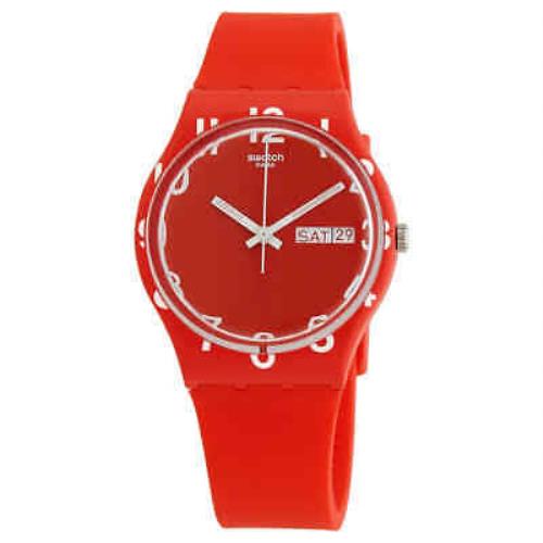 Swatch Over Red Quartz Red Dial Red Silicone Unisex Watch GR713