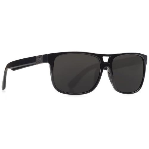 Dragon Alliance Roadblock 006 Shiny Black Smoke Polarized 59mm Sunglasses - SHINY BLACK Frame, Smoke Lens