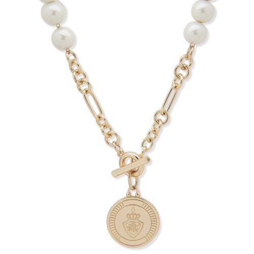Lauren Ralph Lauren Gold Tone Pearl Crest 16 Necklace 57A