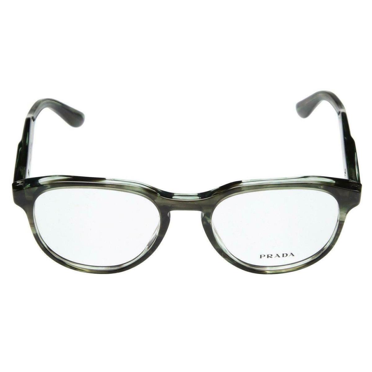 Prada Round Striped Grey Green Full Rim Frame Men`s Eyewear 0PR 18SV