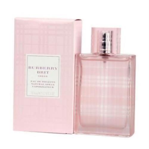 Burberry Brit Sheer Women Eau de Toilette 3.3 Oz / 100 Ml