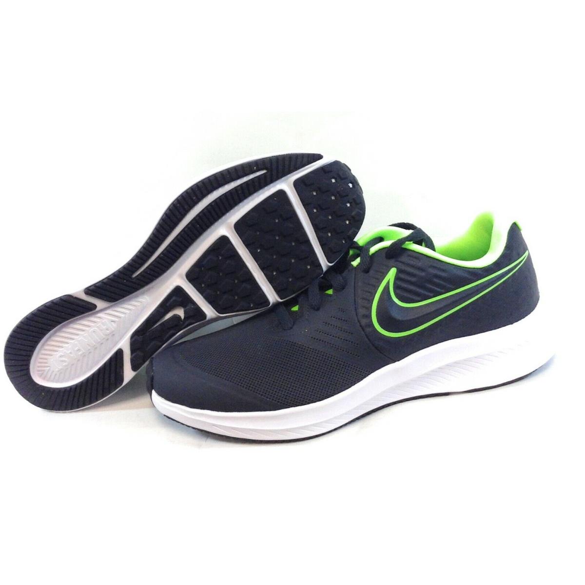 Boys Kids Youth Nike Star Runner AQ3542 004 Anthracite Grey Green Sneakers Shoes