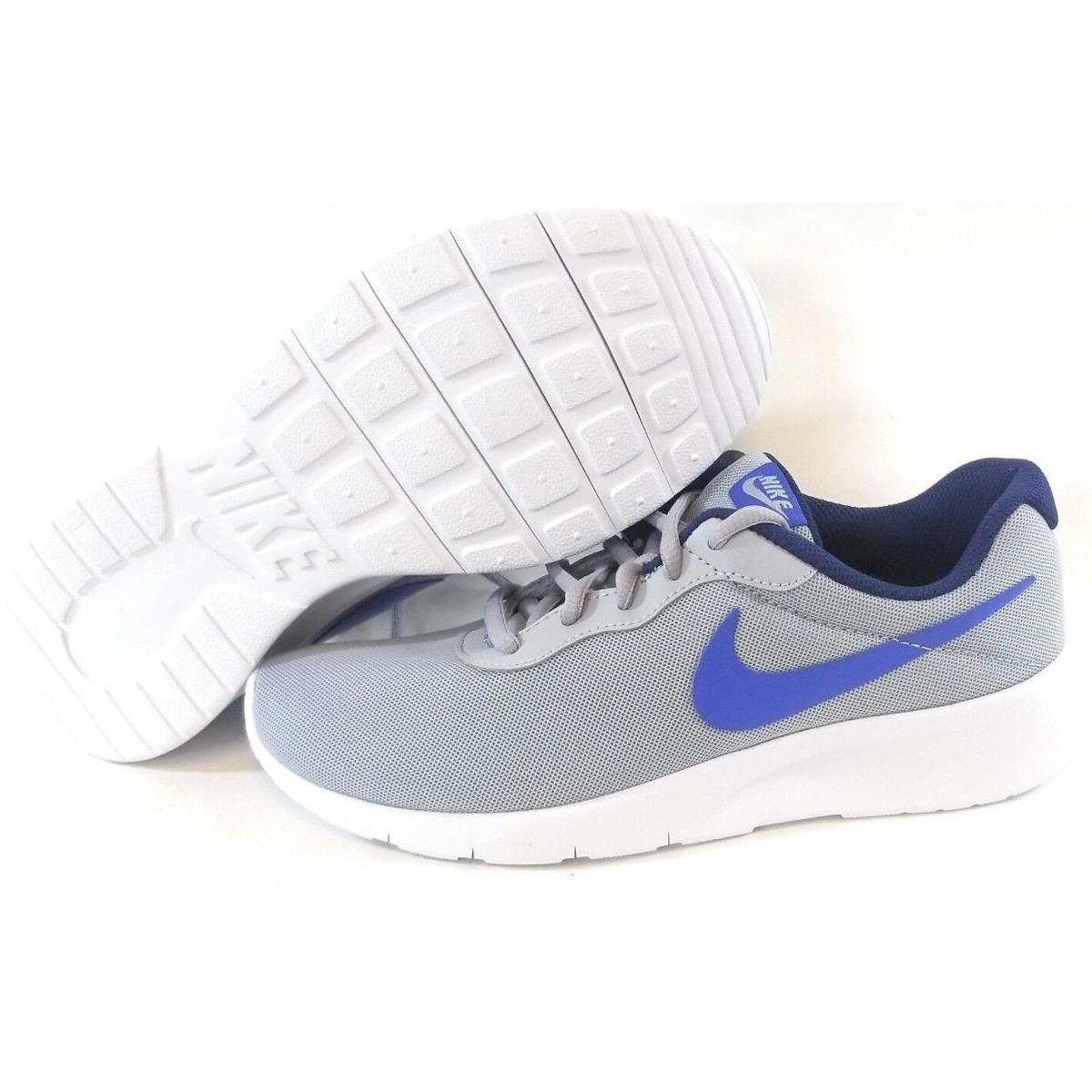 Boys Girls Kids Youth Nike Tanjun 818381 006 Grey Blue Sneakers Shoes - Grey