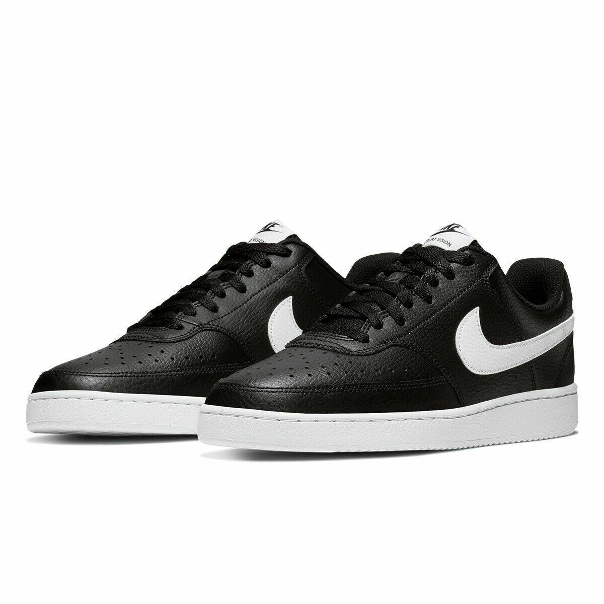 Nike Court Vision Lo Men`s Shoes Black/white Leather CD5463 001 - Black/White