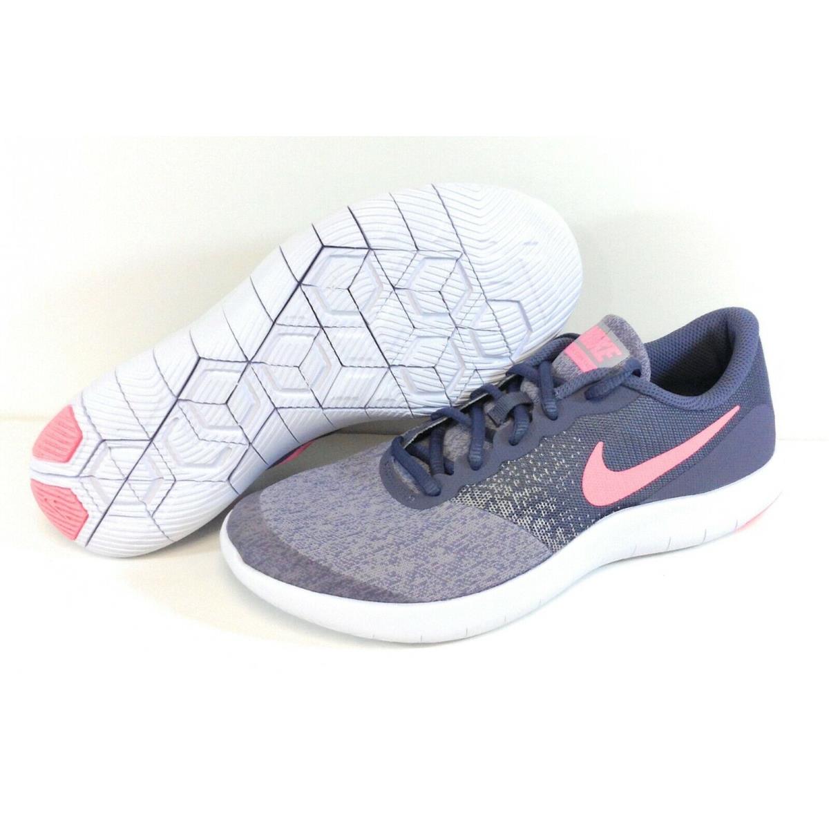 Girls Kids Youth Nike Flex Contact 917937 003 Grey Pink White Sneakers Shoes - Grey