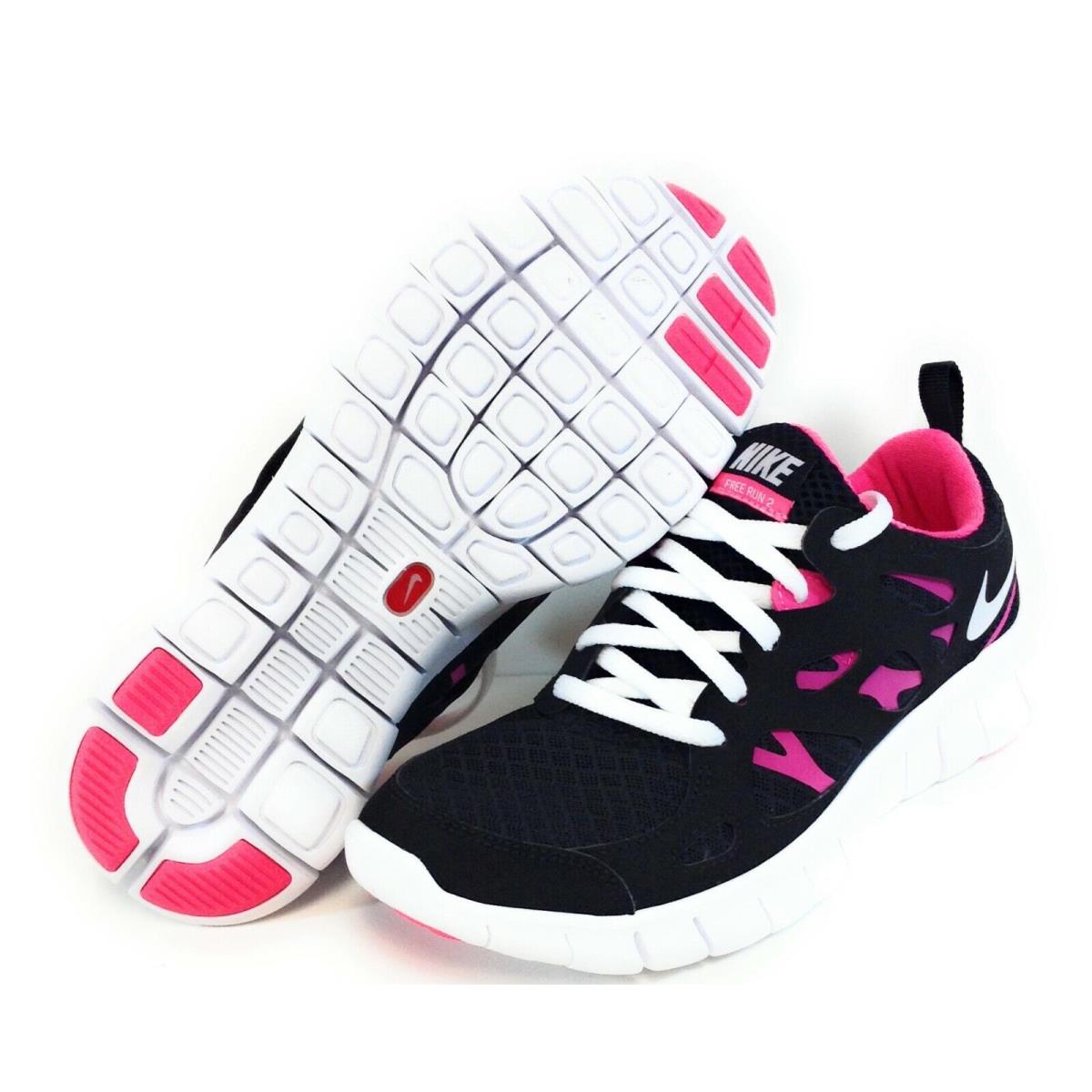 Girls Kids Youth Nike Free Run 2.0 477701 001 Black Pink 2011 DS Sneakers Shoes - Black