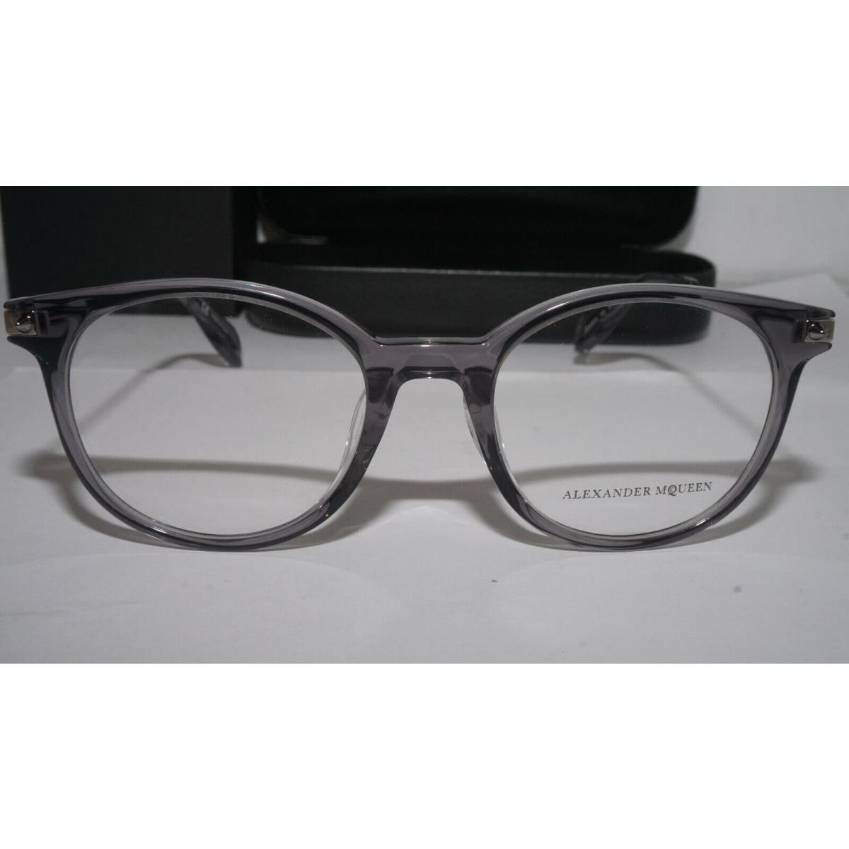 Alexander Mcqueen Eyeglasses Grey Ruthenium Transp AM0093OA 002 50 20 145