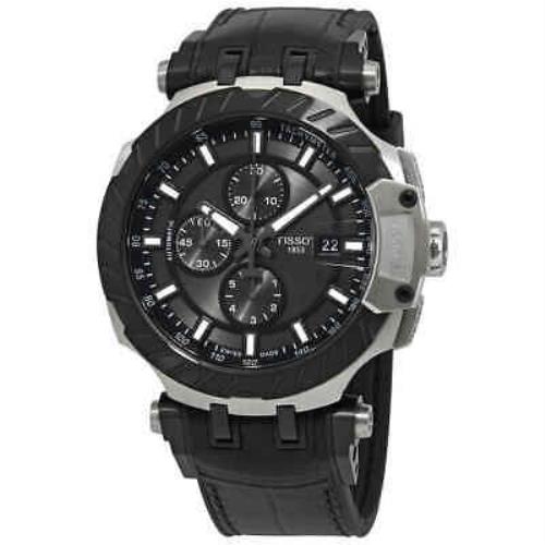 Tissot Chronograph Automatic Anthracite Dial Men`s Watch T115.427.27.061.00 - Dial: Gray, Band: Black, Bezel: Black
