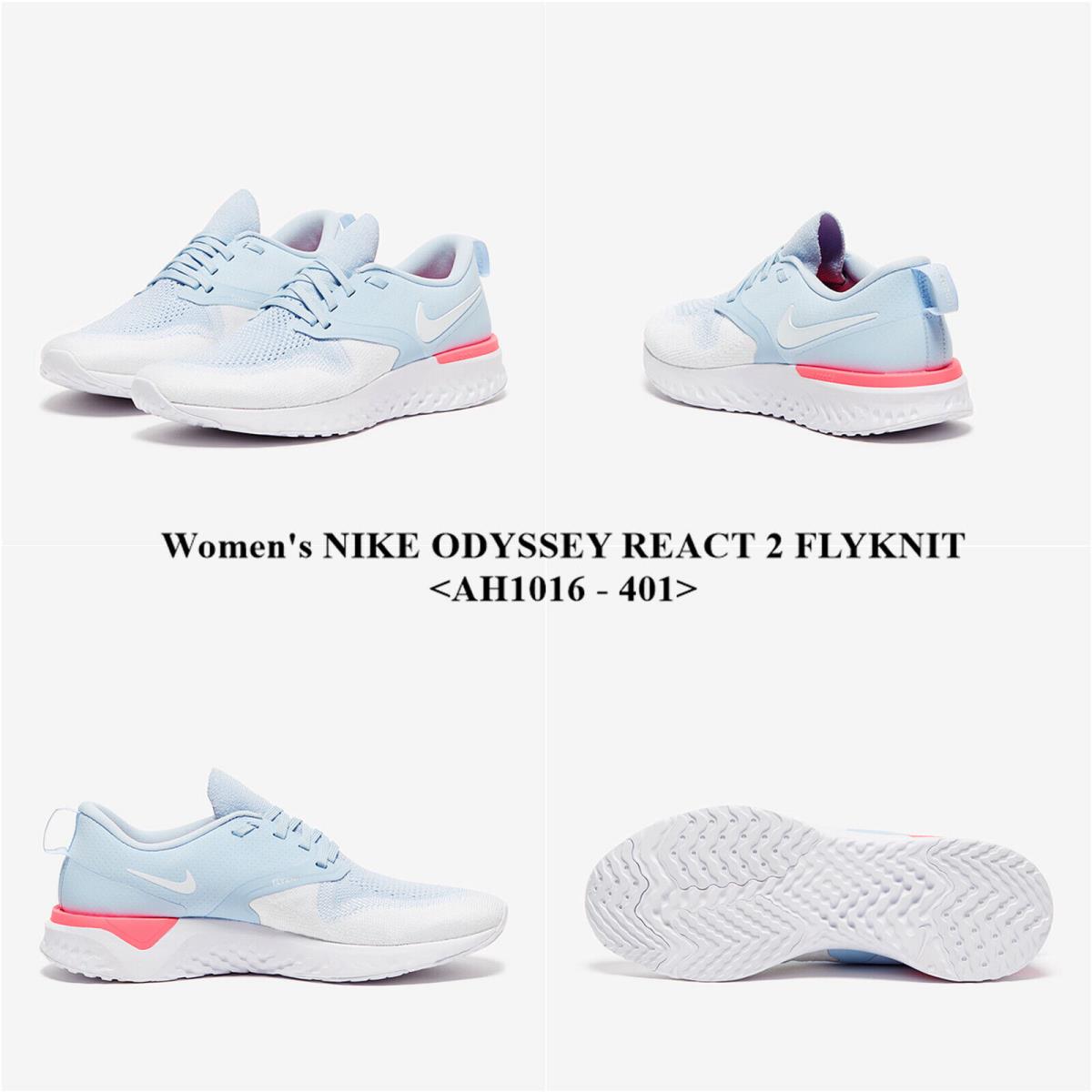 Women`s Nike Odyssey React 2 Flyknit AH1016 - 401 Running/casual Shoes.nwbox - HYDROGEN BLUE / WHITE-HYPER PINK
