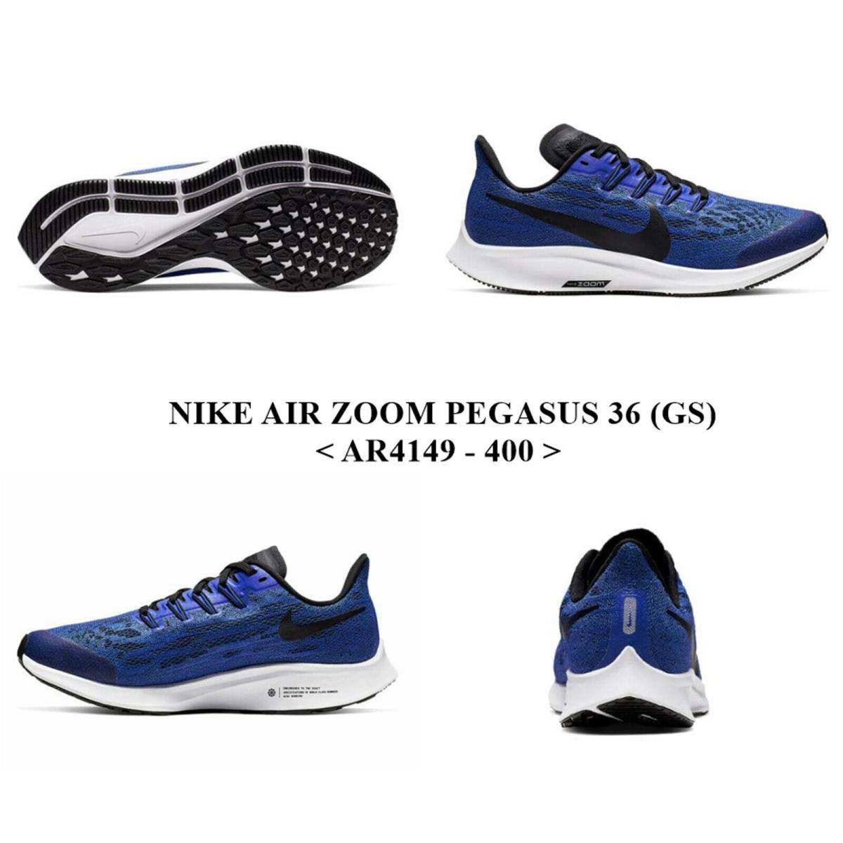 Nike Air Zoom Pegasus 36 GS AR4149 - 400 Young Running/casual Shoe - RACER BLUE/BLACK-WHITE