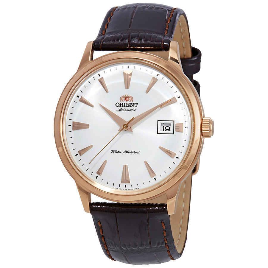 Orient 2nd Generation Bambino Automatic White Dial Men`s Watch FAC00002W0 - Dial: White, Band: Brown, Bezel: Rose Gold-tone