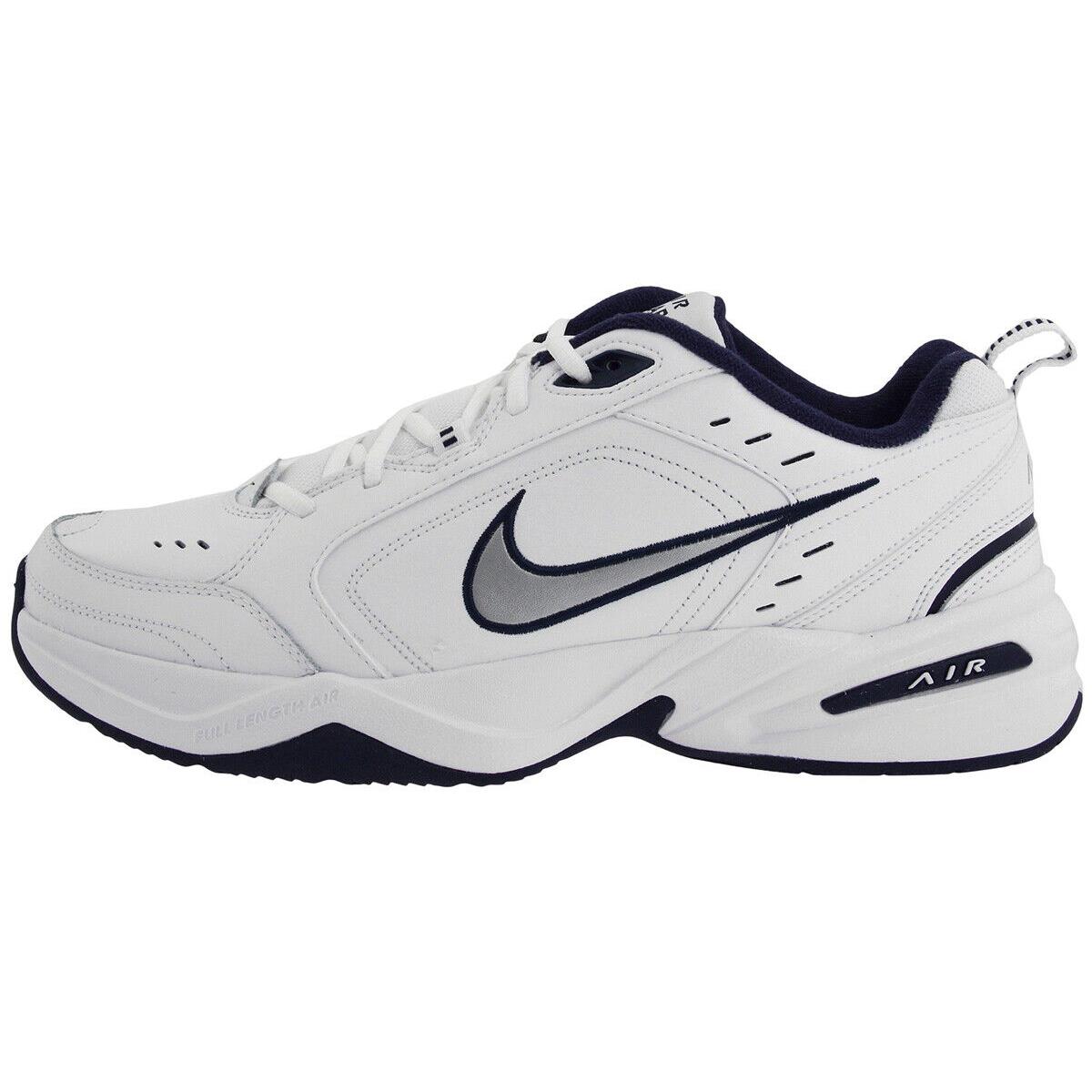 Nike Air Monarch IV 4 Trainer Athletic Men Size Shoes White/Metallic Silver