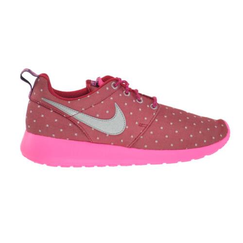 Nike Rosherun Print GS Big Kids Shoes Red-silver-pink-white 677784-606 - Dark Red/Metallic Silver-Pink-White