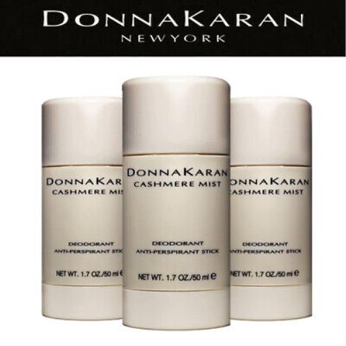 3-Pack Donna Karan Cashmere Mist For Women Antiperspirant Deodorant Stick 1.7 oz
