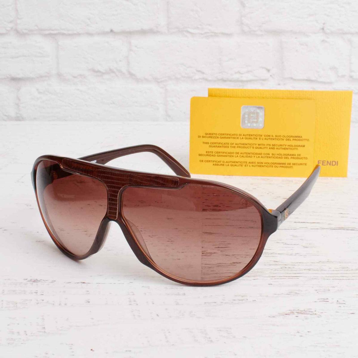 Fendi Sunglasses Women Brown Aviator Frames Gradient Lens Shield