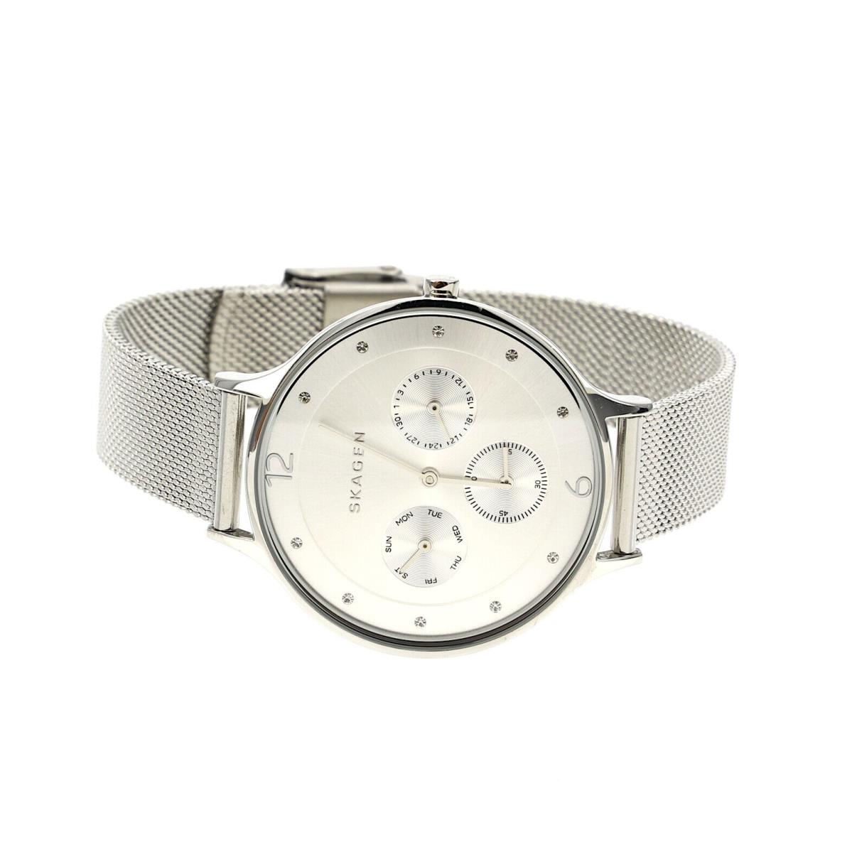 Skagen Women`s Anita Stainless Steel Mesh Bracelet Watch 36mm 1513 - Silver Dial, Silver Band