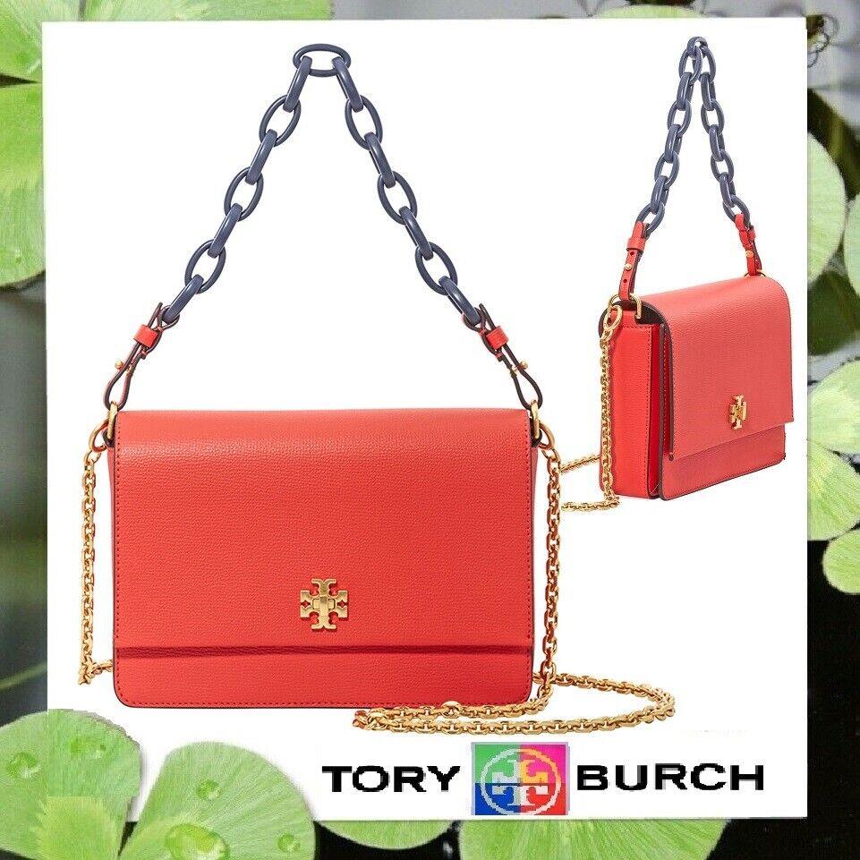 Tory Burch Kira Chain Shoulder Crossbody Bag In Poppy Red Leather Gold Navy  - Tory Burch bag - 190041785407 | Fash Brands