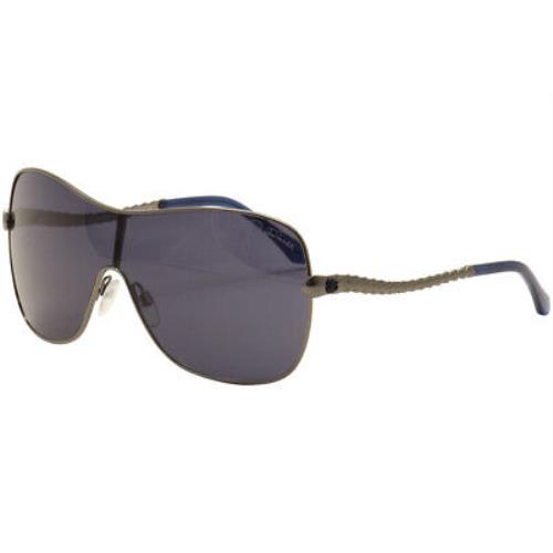 Roberto Cavalli Women`s Agena 793S 793/S 08B Silver/blue Shield Sunglasses