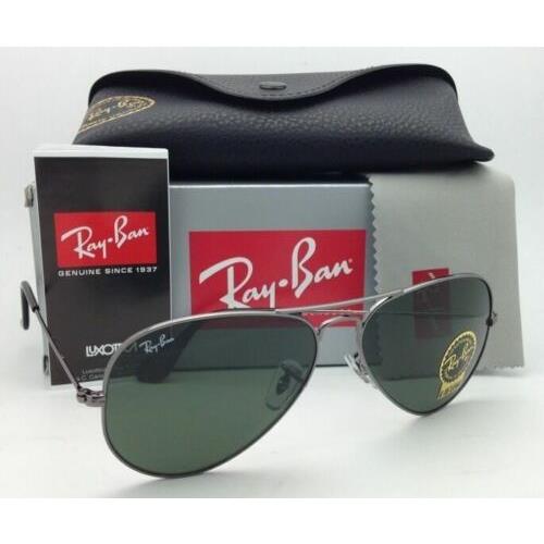 Ray-ban Sunglasses Aviator RB 3025 W0879 Gunmetal Frame G-15 Green-grey Lens - Frame: Gray, Lens: Green
