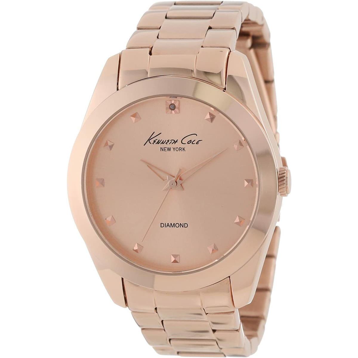 Kenneth Cole KC4950 Women`s Rock Out Rose Gold Diamond Dial Bracelet Watch