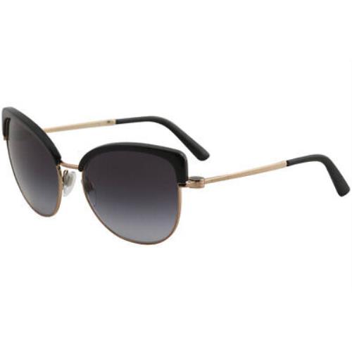 Bvlgari Women`s BV6082 BV/6082 376/8G Black/gold Fashion Cat Eye Sunglasses 58mm