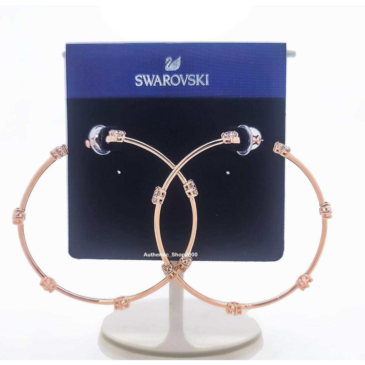 Swarovski Rose Gold White Crystal Constella Hoop Earrings 5609706