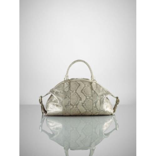 Ralph Lauren Purple Label Champagne Python Boston Bag Satchel