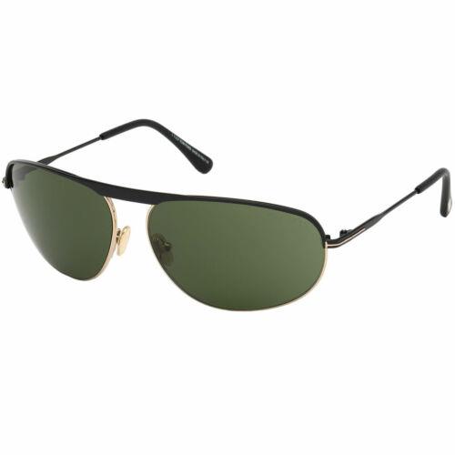 Tom Ford Men`s Sunglasses Gabe Matte Black Metal Frame Green Lens FT0774 6302N