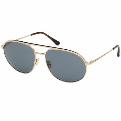 Tom Ford Men`s Sunglasses Gio Blue Lens Rose Gold Metal Frame FT0772 6128V - Frame: Shiny Rose Gold, Lens: Blue