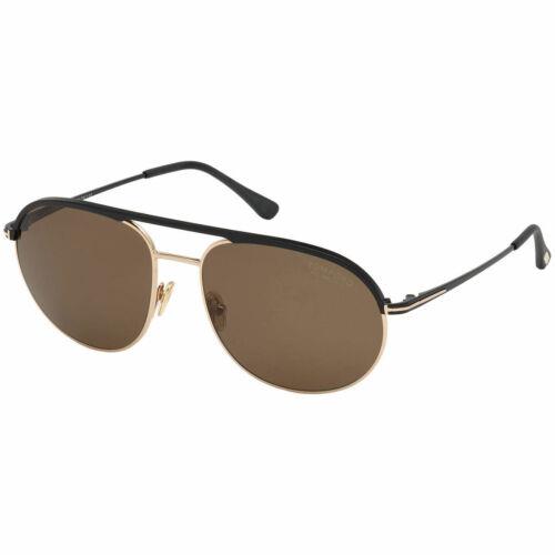 Tom Ford Men`s Sunglasses Gio Metal Frame Brown Polarized Lens FT0772 6102H - Matte Black Frame, Brown Lens