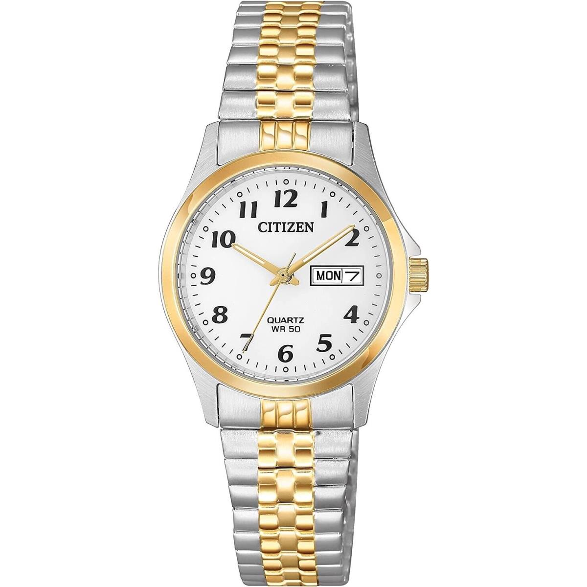 Citizen Quartz Women`s Two Tone Stainless Steel Bracelet Watch EQ2004-95A