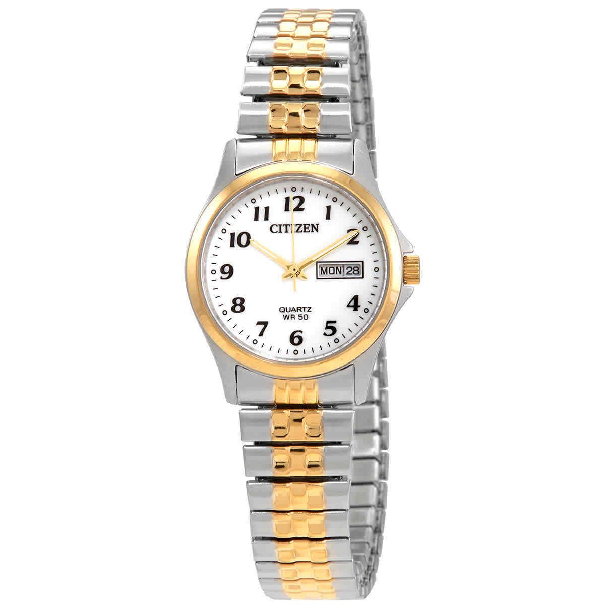 Citizen Quartz White Dial Stainless Steel Expansion Ladies Watch EQ2004-95A