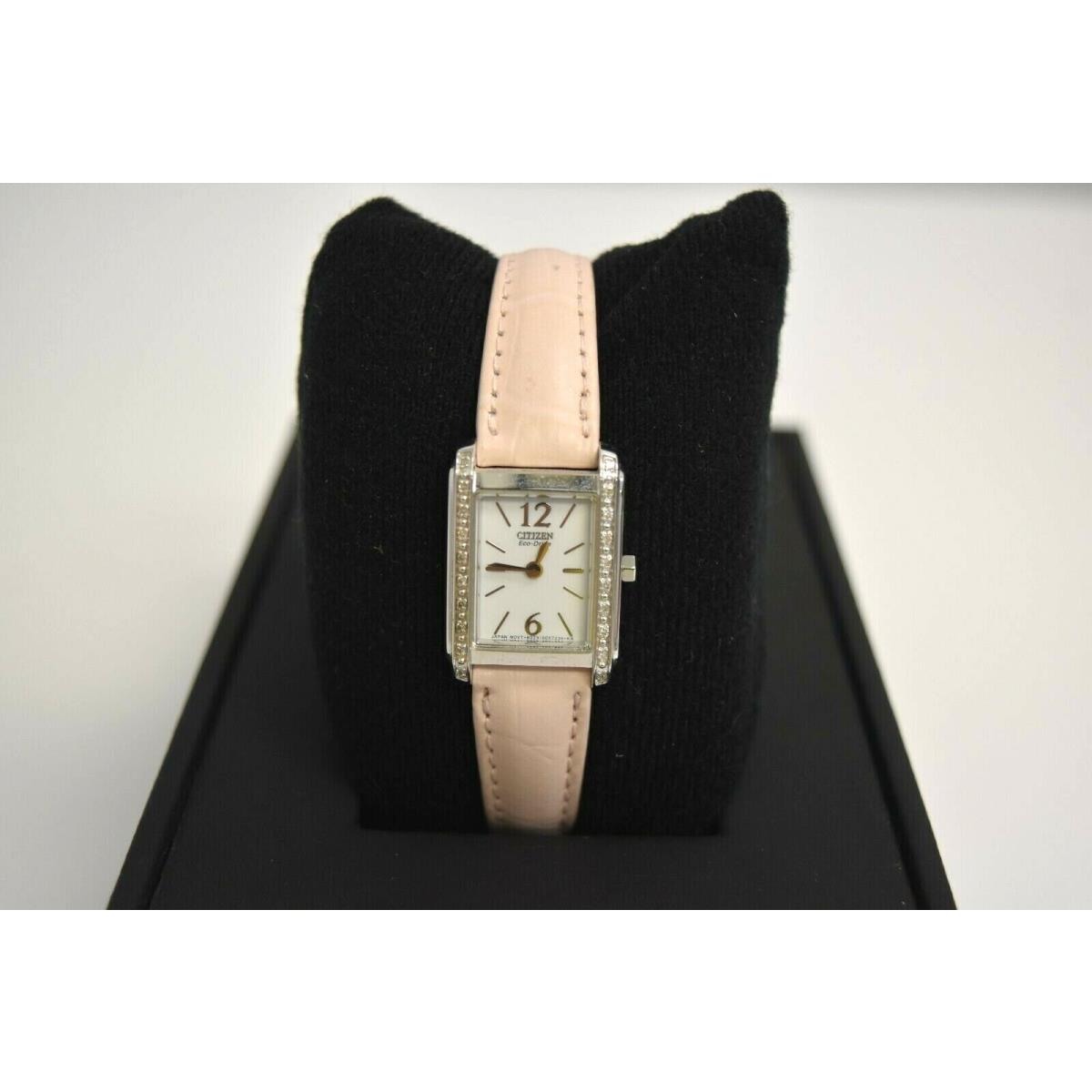 Citizen Eco-drive Women`s Palidoro Pink Leather Diamond EW9460-07A Watch