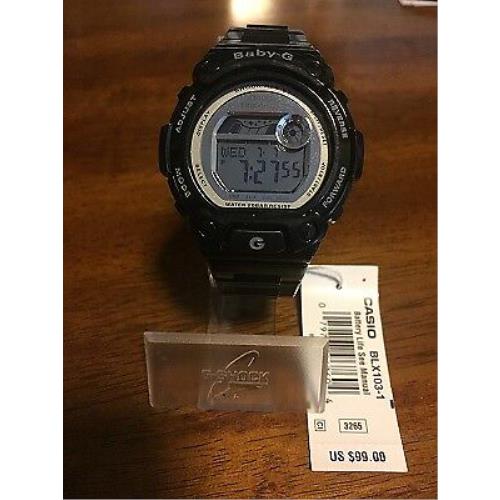 Casio Baby G Watch BLX103-1 Women`s Tide Moon Black Band 200m Water Resist