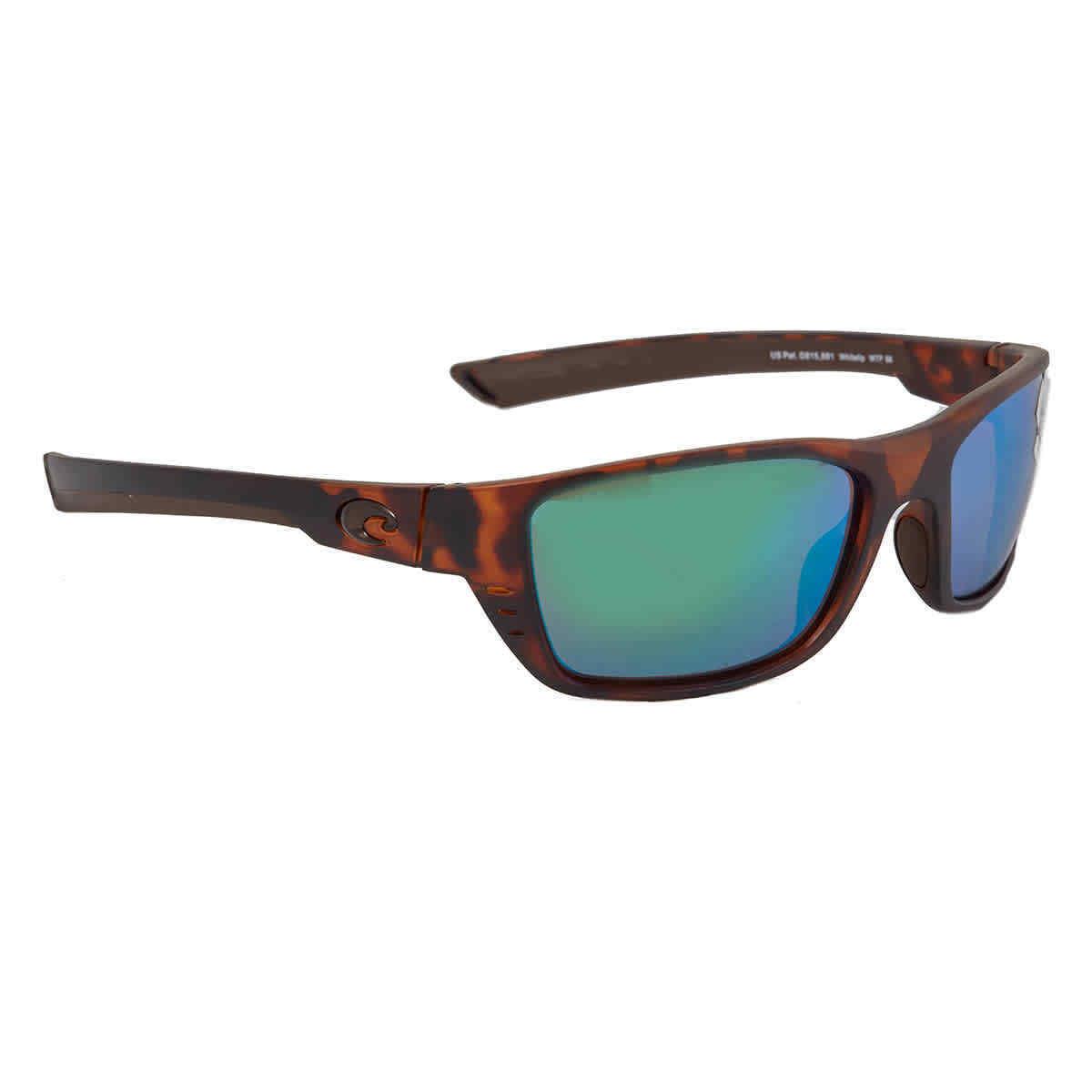 Costa Del Mar Whitetip Green Mirror Polarized Glass Men`s Sunglasses Wtp 66 - Frame: Brown, Lens: Green