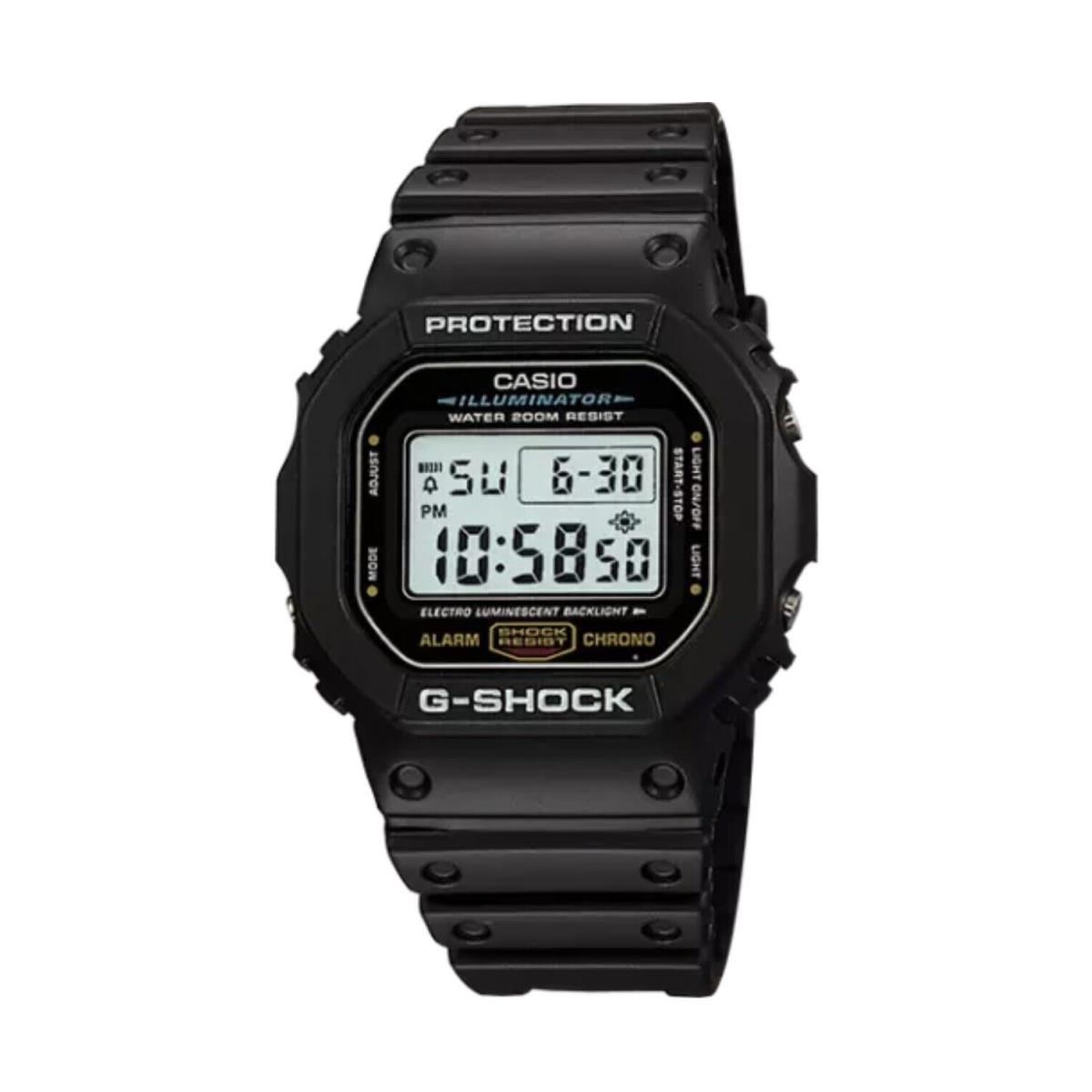 Casio DW5600E-1V Mens Classic Gshock Black Resin Digital Chronograph Sport Watch