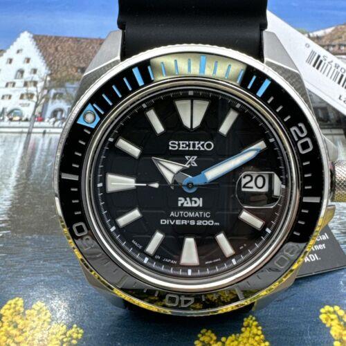 Seiko Automatic Prospex Padi Divers 200M Men`s Watch SRPG21 W Tags Box - Dial: Black, Band: Black, Bezel: Black