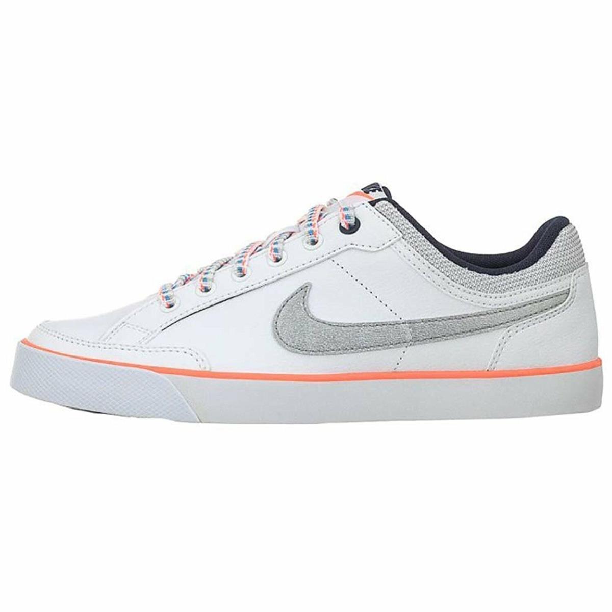 Nike Girls` Capri 3 Ltr GS Tennis Shoes-white/metallic Silver