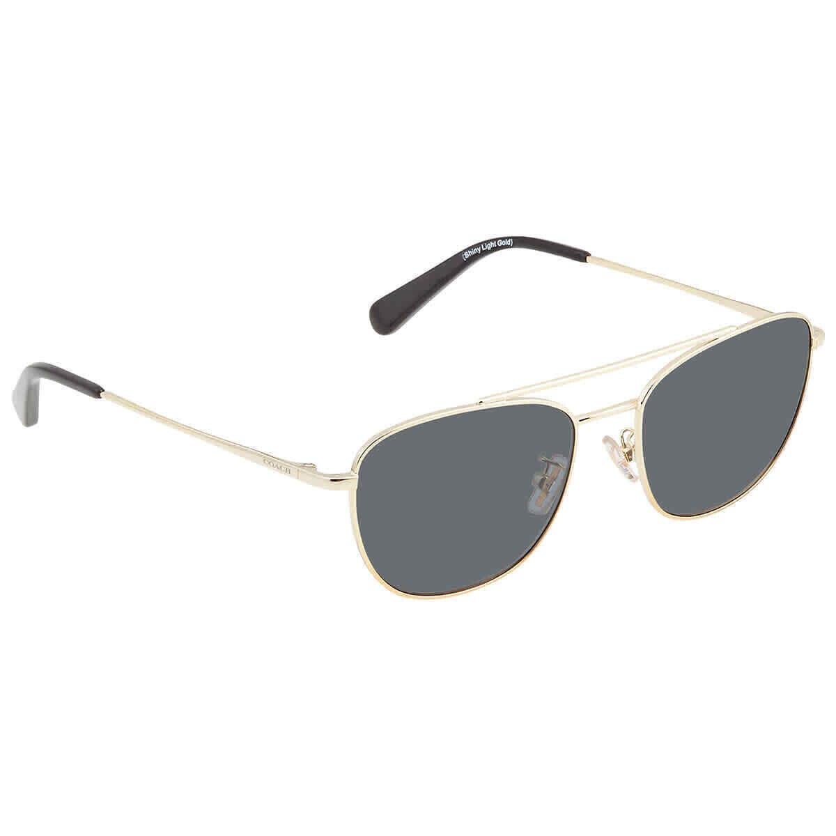 Coach HC7107 Aviator Sunglasses 9005T3 55 mm LT Gold Gradient Grey Polarized