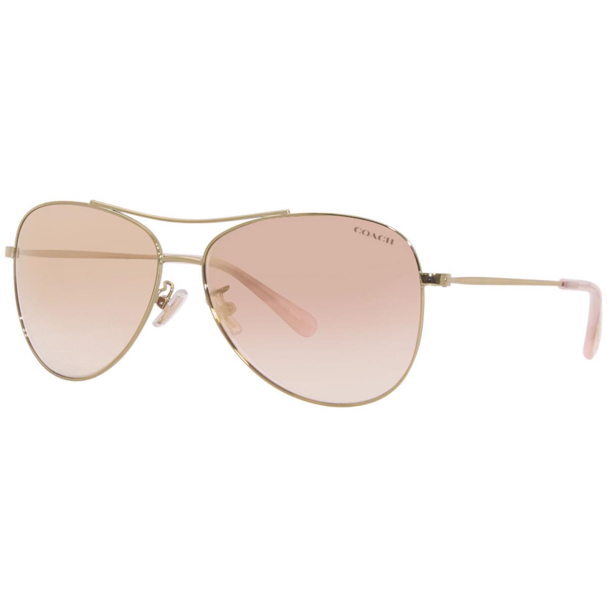 Coach L1013 HC7079 90056F Sunglasses Women`s Gold/rose Gold Gradient Pilot 58-mm