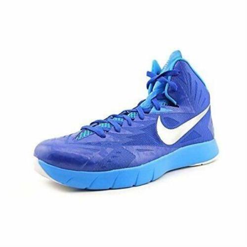 Nike Mens Lunar Hyperquickness TB Basketball Shoes Royal Blue/silver 652775 406