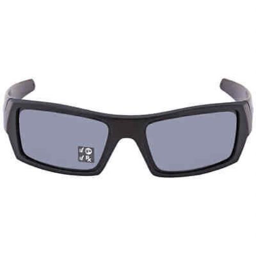 Oakley Gascan Grey Polarized Wrap Men`s Sunglasses OO9014 11-122 61 - Frame: Black, Lens: Gray