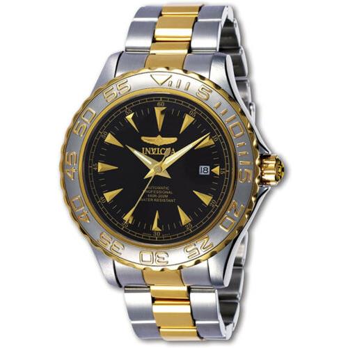 Invicta Men`s Pro Diver Automatic Black Dial Two Tone Stainless Steel Watch 2308