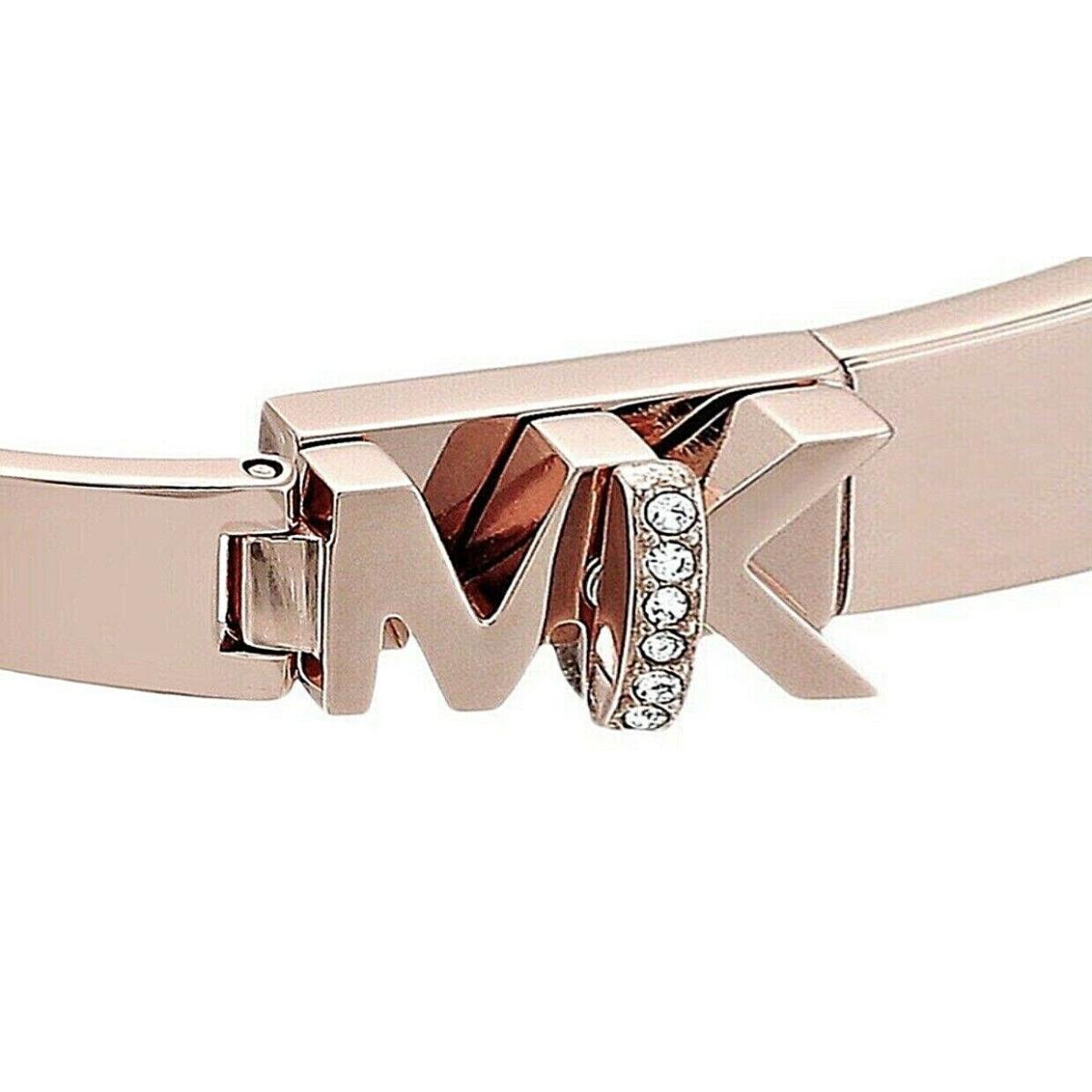 Michael Kors Rose Gold-tone Iconic Hinged Bangle Bracelet